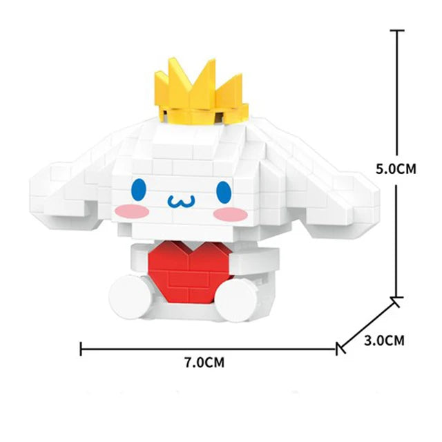 250PCS Mini bricks Cartoon Hello Kitty My Melody Cinnamoroll Pompompurin Kuromi Friends