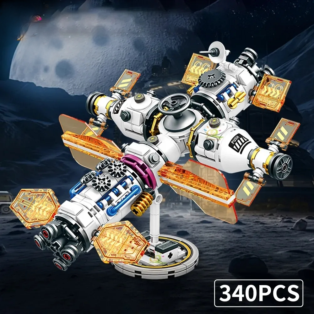 300PCS MOC Space Stastion Astronaut Satellite Rocket Aerospace