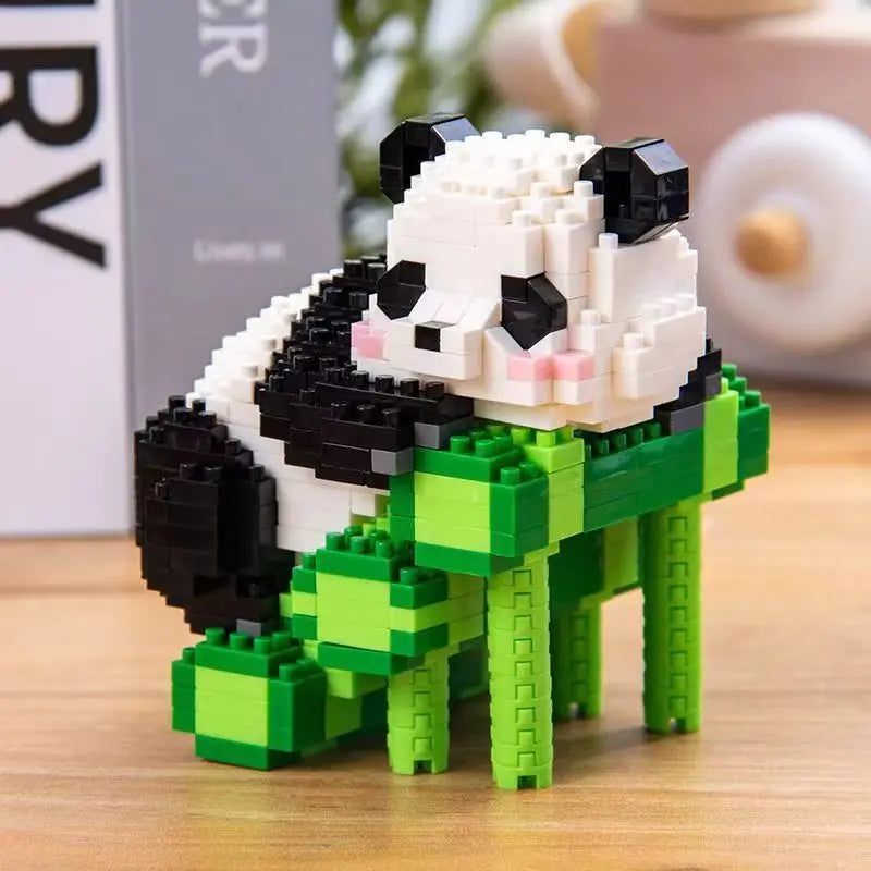 450PCS DIY Mini Bricks Chinese Style Animal Panda's Life