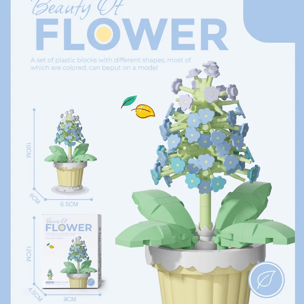 150PCS Mini Botanical Puzzle and Bricks for Office Desk Decor