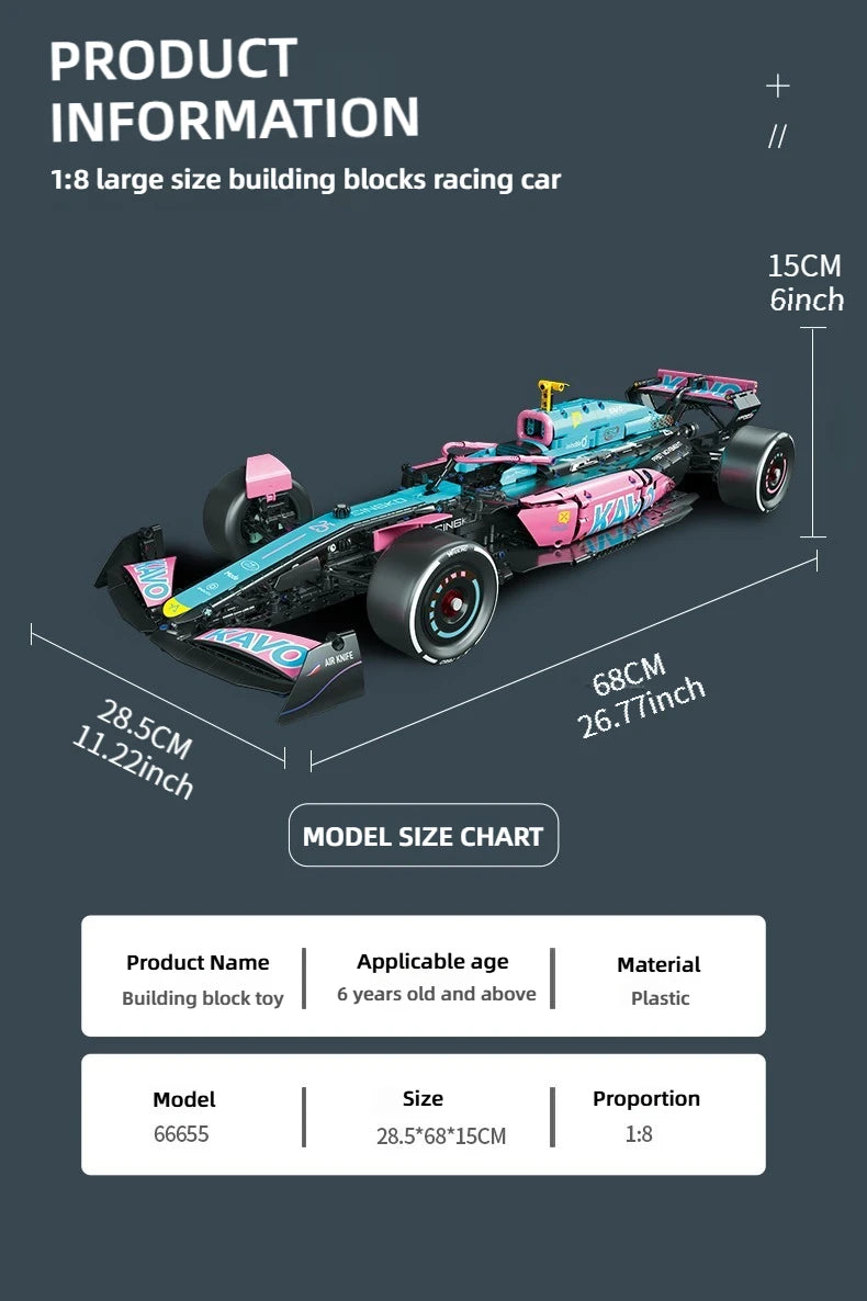 2312 PCS 1:8 Formula 1 Racing Car Building Set