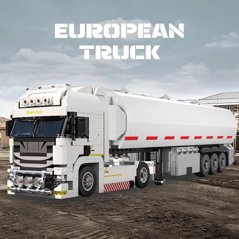 421PCS European Truck Trailor  Container Trailer Model Bricks