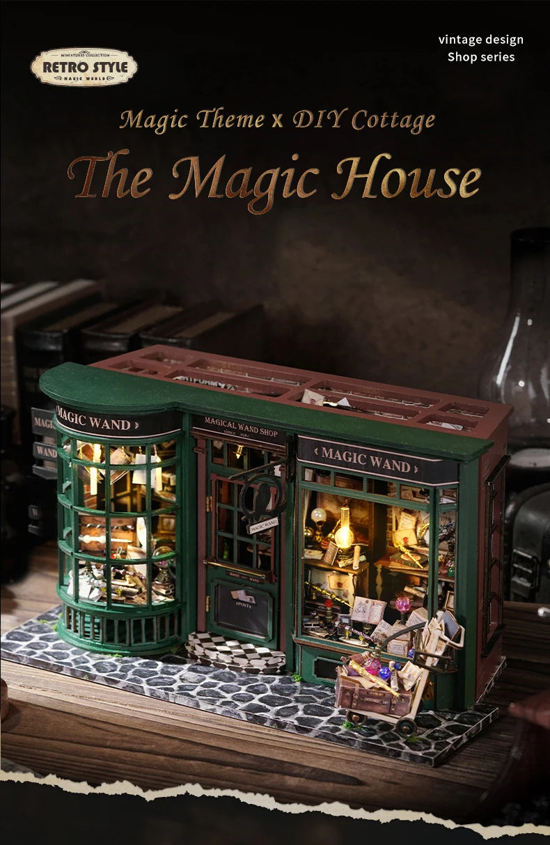 DIY Wooden Retron Magic Ward Dollhouse Miniature Doll House Kit