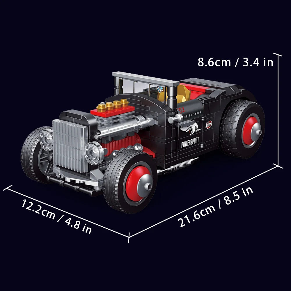 452 Technical Classic Vintage Car Model Building Blocks Bricks
