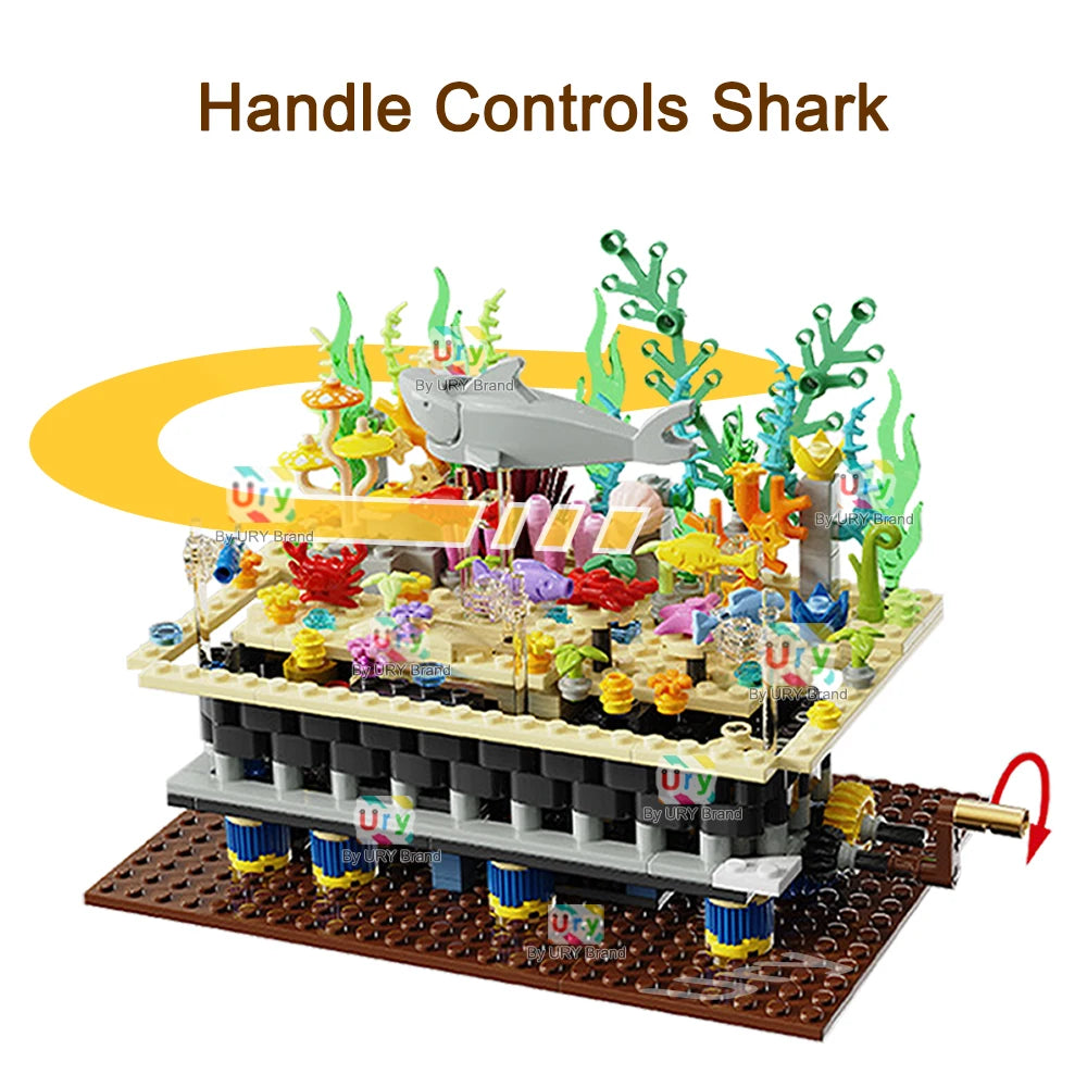 721 PCS Creative Fishbowl with Clownfish Shark Tank Underwater World Aquarium