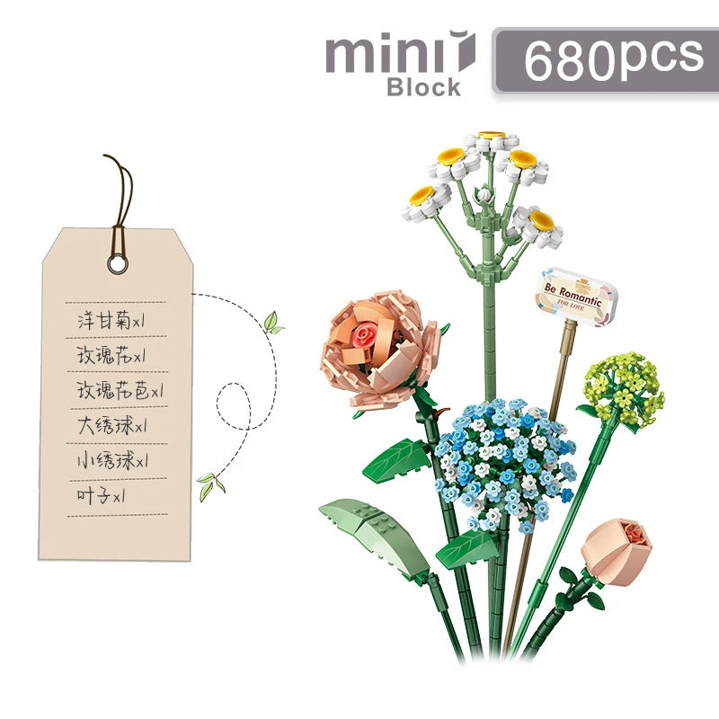 600 PCS Mix and Match Small Bouquet Roses Lavendar Cotton