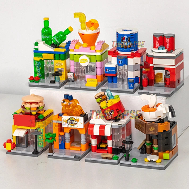 DIY Mini Streetview Restaurant Coffee Beverage Shop
