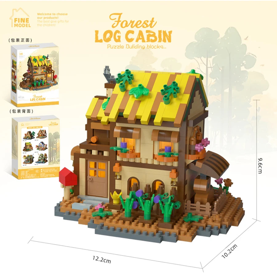 700 PCS Mini MOC Brick Forest Wooden House Treehouse