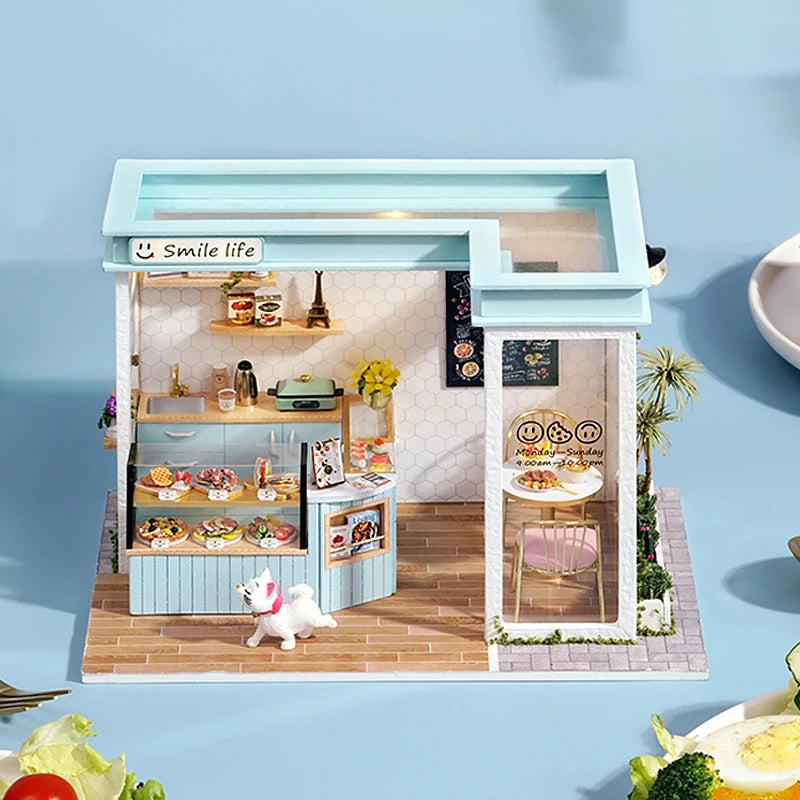 Miniature DIY Doll House Streetshouse 3D Puzzle Building Assembly Kit