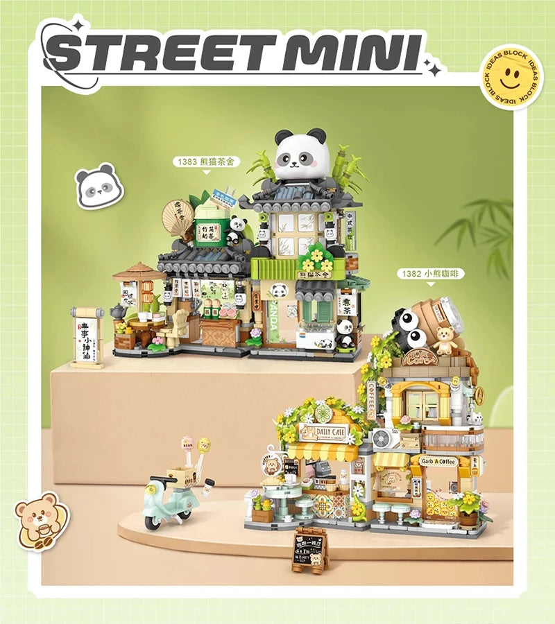780PCS MOC Mini Streetview Japanese Shops