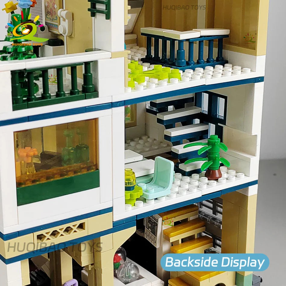 997PCS City Stree Mini-Garden Hotel Model Building Blocks