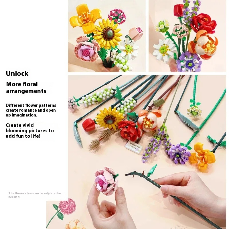 600 PCS Mix and Match Small Bouquet Roses Lavendar Cotton
