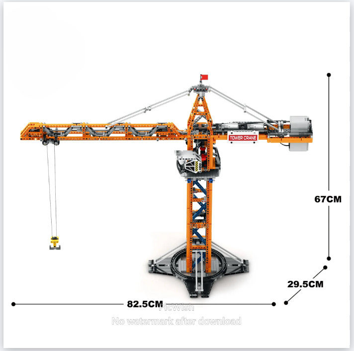 1288PCS Technic Tower Crane with Motor and  Remote Control