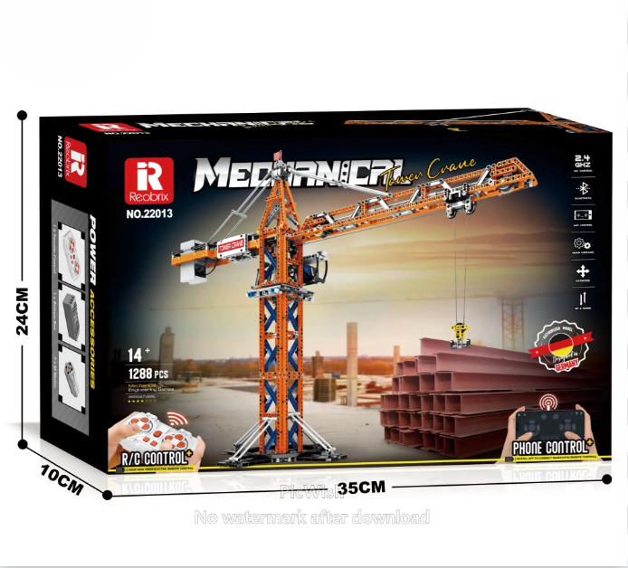 1288PCS Technic Tower Crane with Motor and  Remote Control