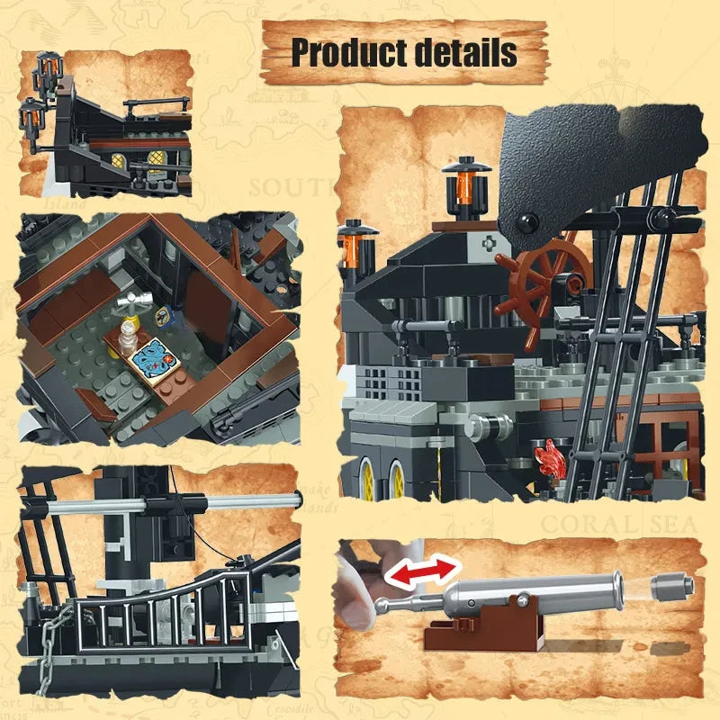 1207PCS Pirates Of The Caribbean Ship Queen's Revenge Warship