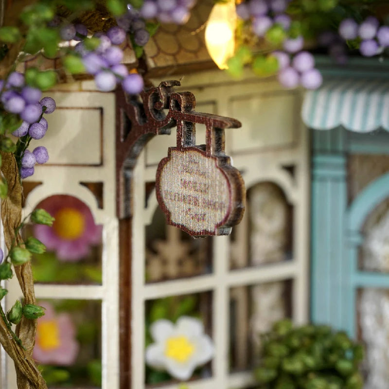 DIY Miniature Doll House Wooden Puzzle Bookstore/Bakery/Forest