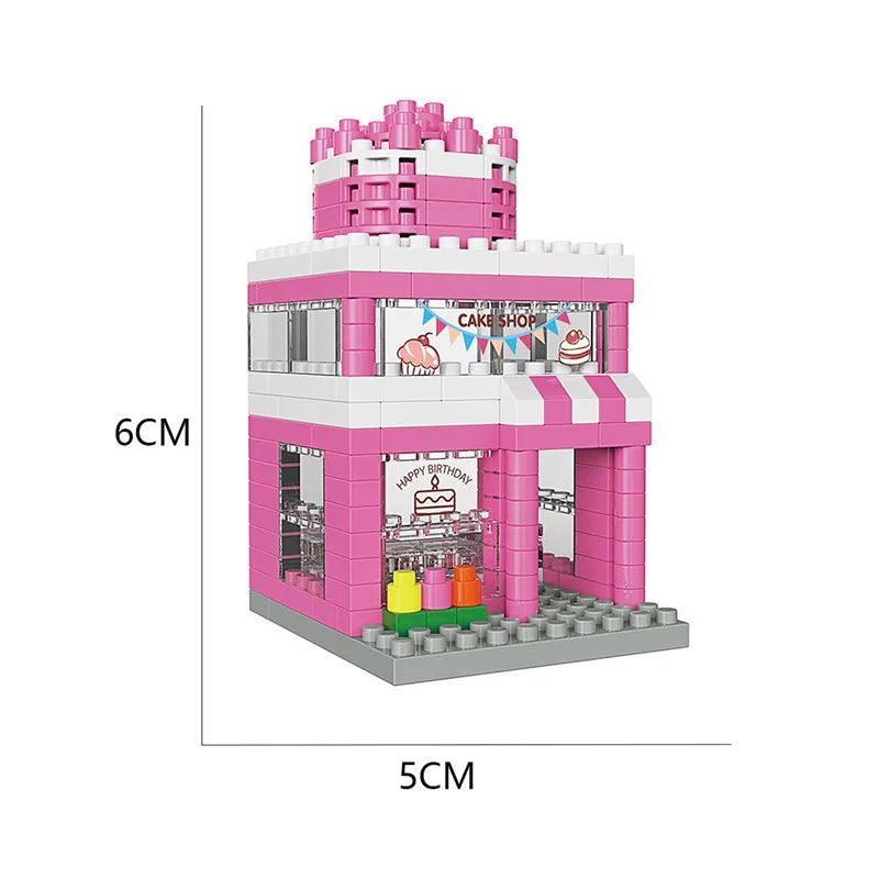 300PCS House Building Mini Blocks City and Shop