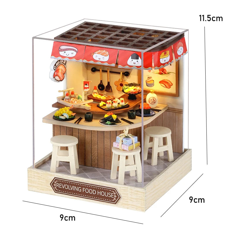 Miniature DIY Doll House Streetsview 3D Puzzle Building Assembly Kit