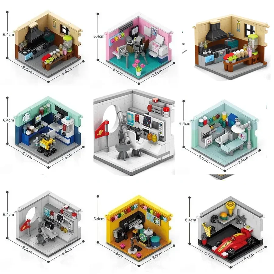 120PCS DIY Dreams Job Mini-bricks Doctor Painter Musician Scientist Pastry Chef Cameraman Astronaut