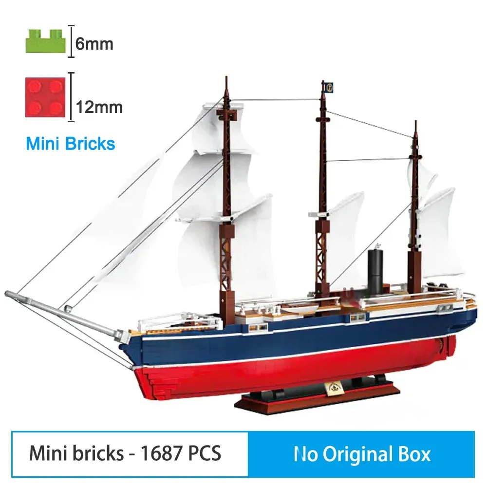 1687PCS Mini-Bricks Steam Sailor Ship Adventure