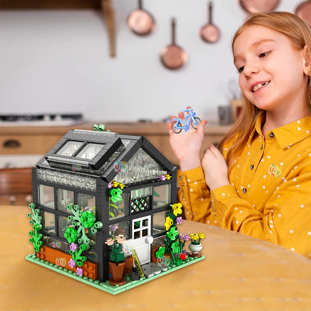 579pcs Creative Flower Store Architecture Building Block