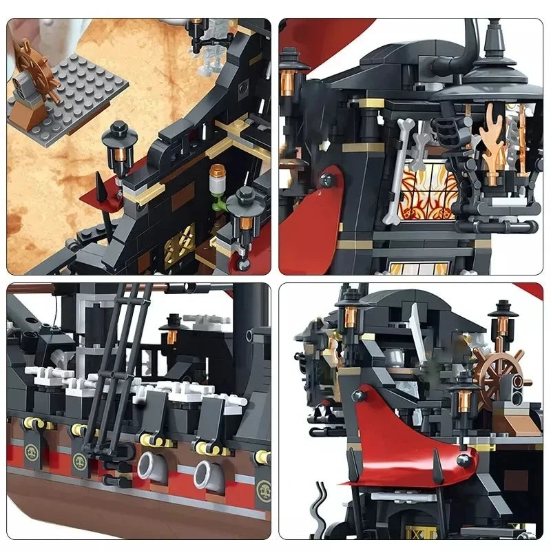 1207PCS Pirates Of The Caribbean Ship Queen's Revenge Warship