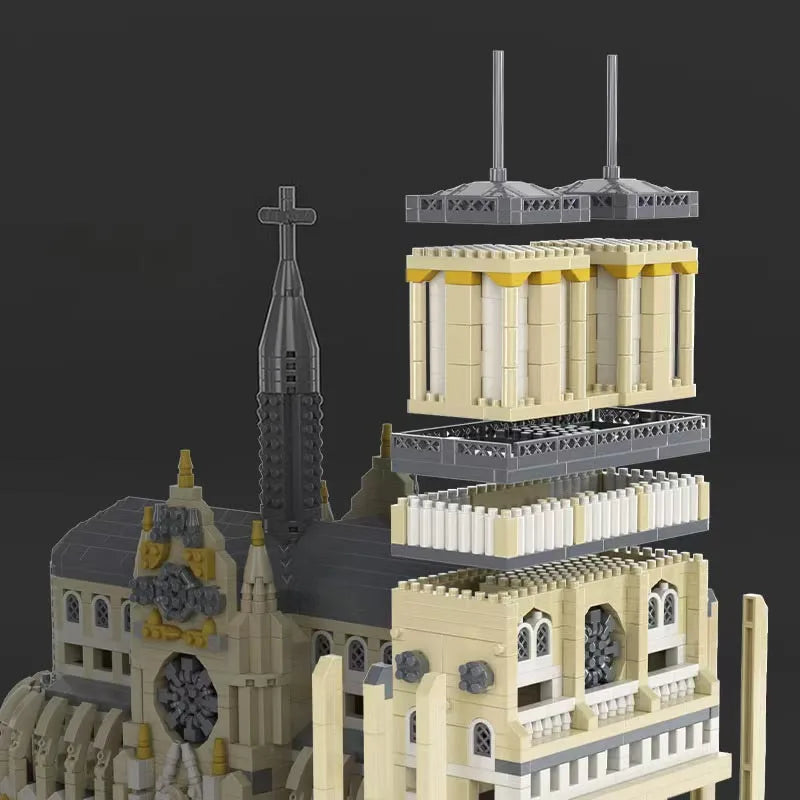3000PCS Notre-Dame de Paris Cologne Cathedral Building Mini-Blicks Set Architectural Model