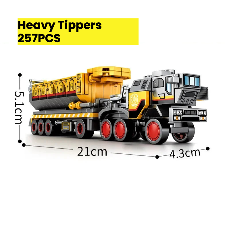 250PCS Heavy Engineering Transportation Truck Model Building Blocks