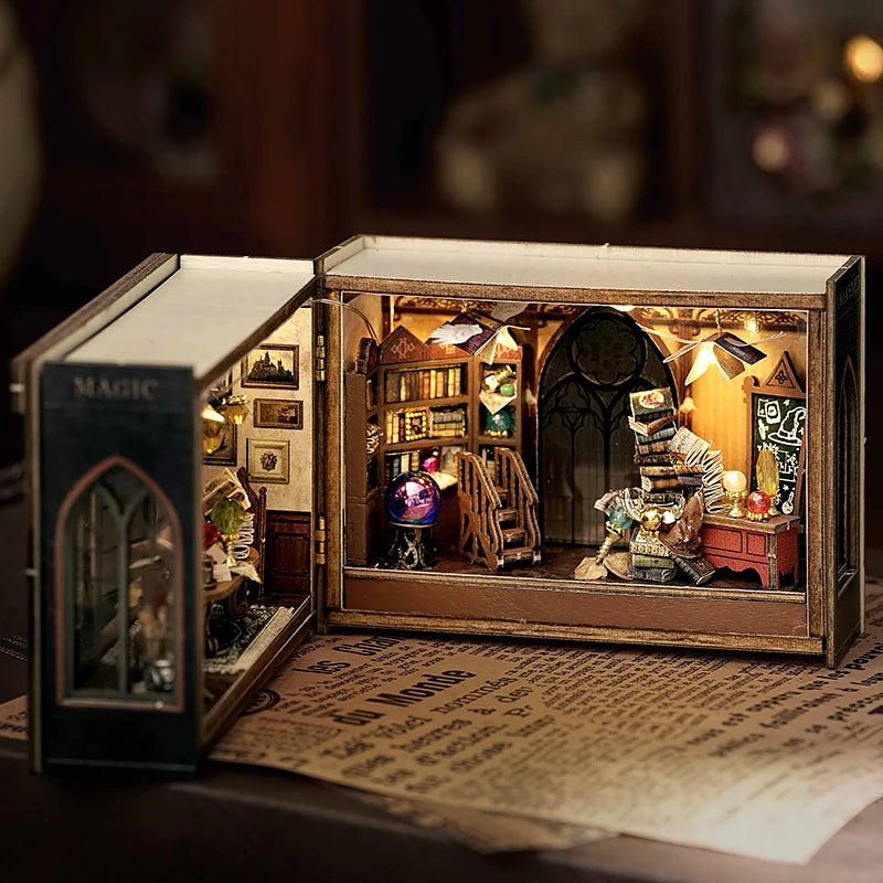 DIY Miniature Doll House Wooden Puzzle Bookstore/Bakery/Forest