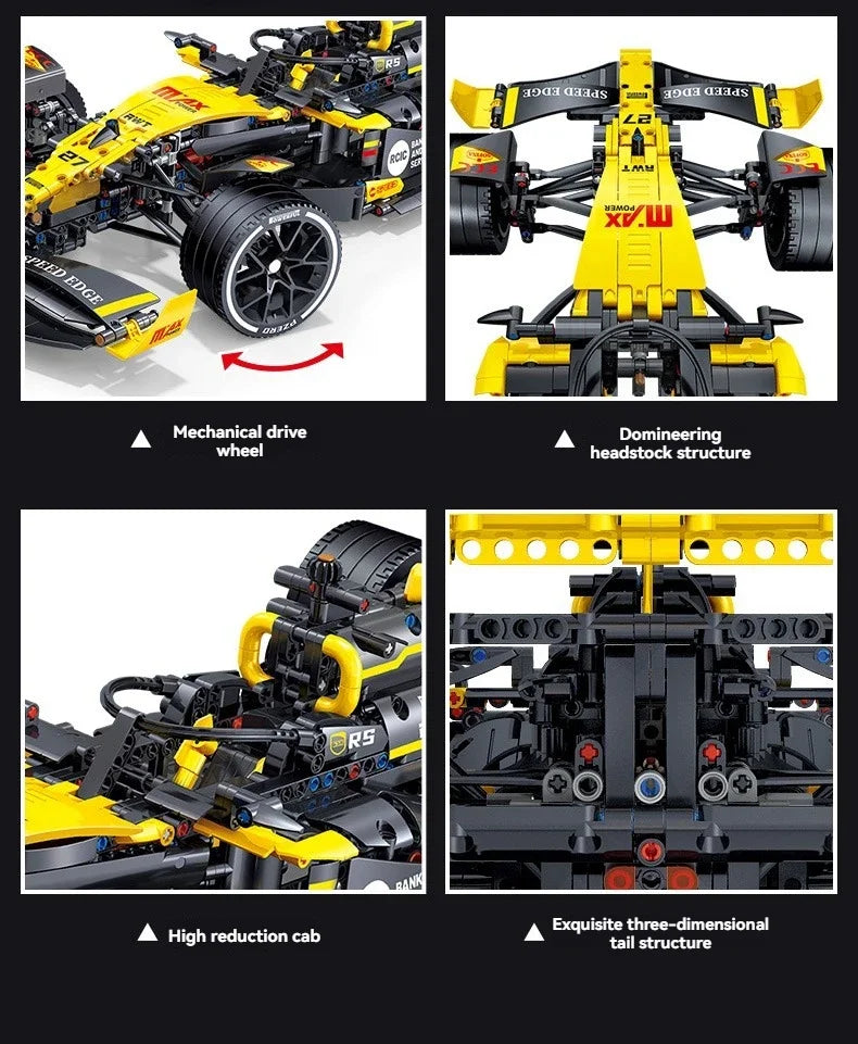 1:8 1650 PCS Technical Yellow Formula F1 Racing Car
