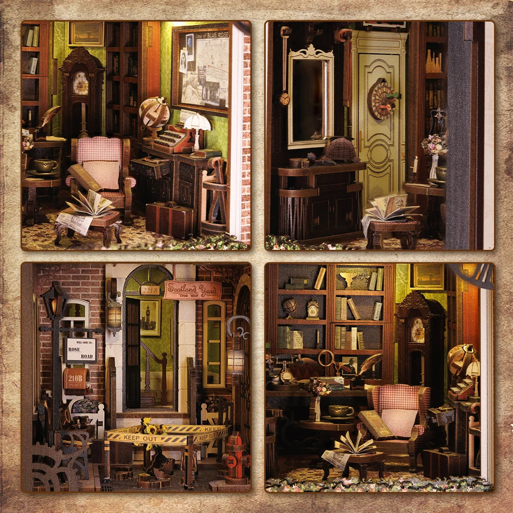 Wooden 3D Puzzle DIY Book Nook Kit Miniature Mystery Thriller