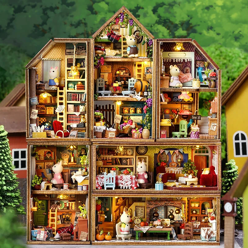 6 Cozy Miniature 3D Puzzle England Woodhouse Doll House