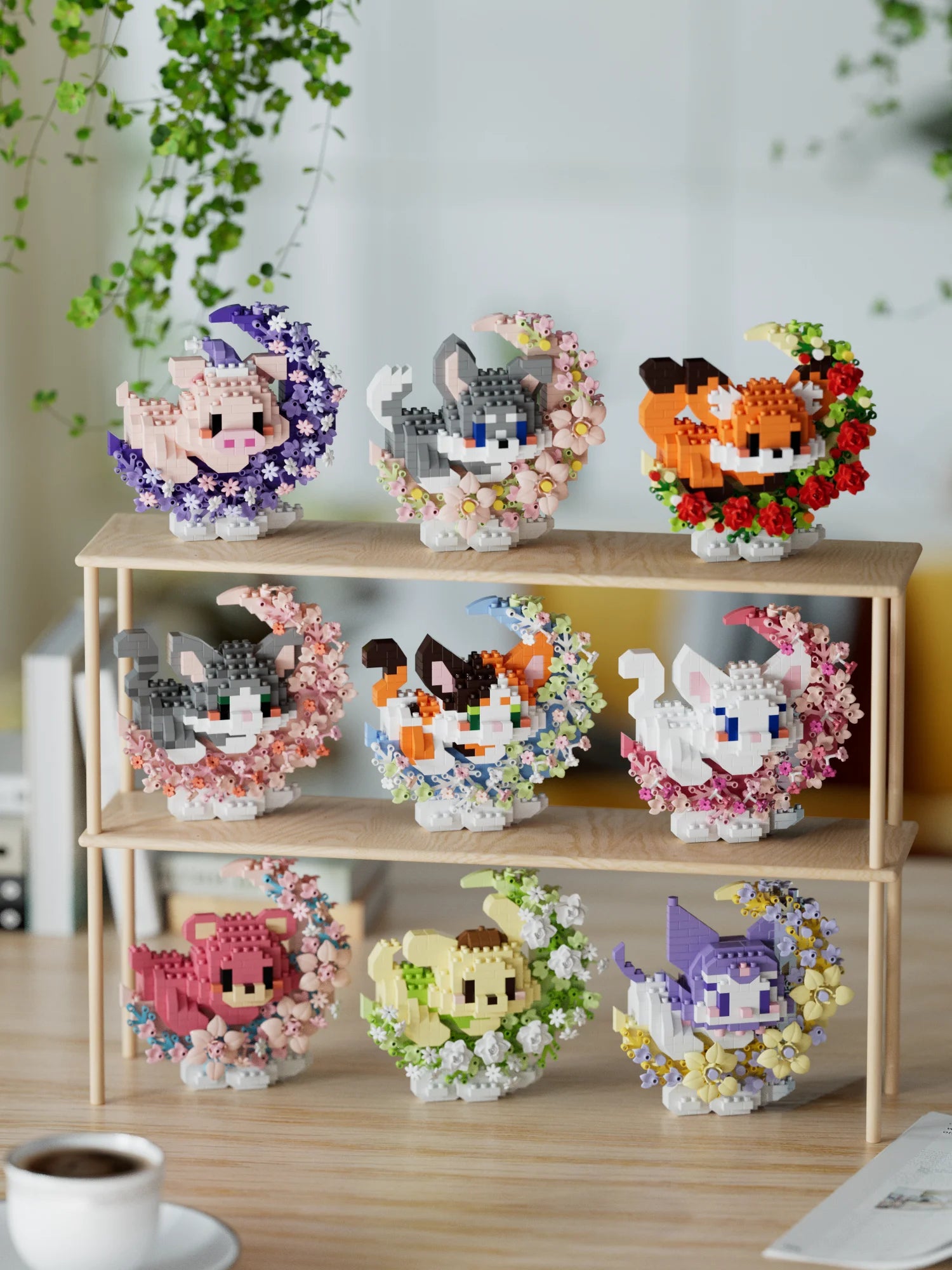 Mini Dog Cat panda raccoon Cute Pet Small Building Block Model Series