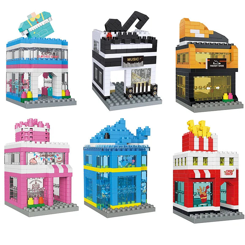 300PCS House Building Mini Blocks City and Shop