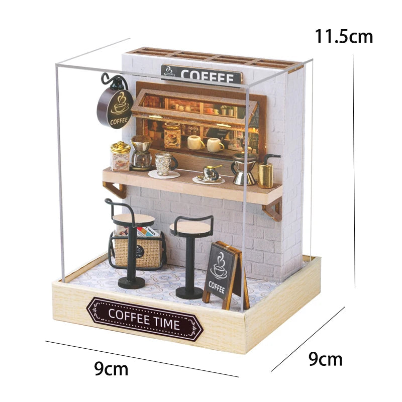 Miniature DIY Doll House Streetsview 3D Puzzle Building Assembly Kit