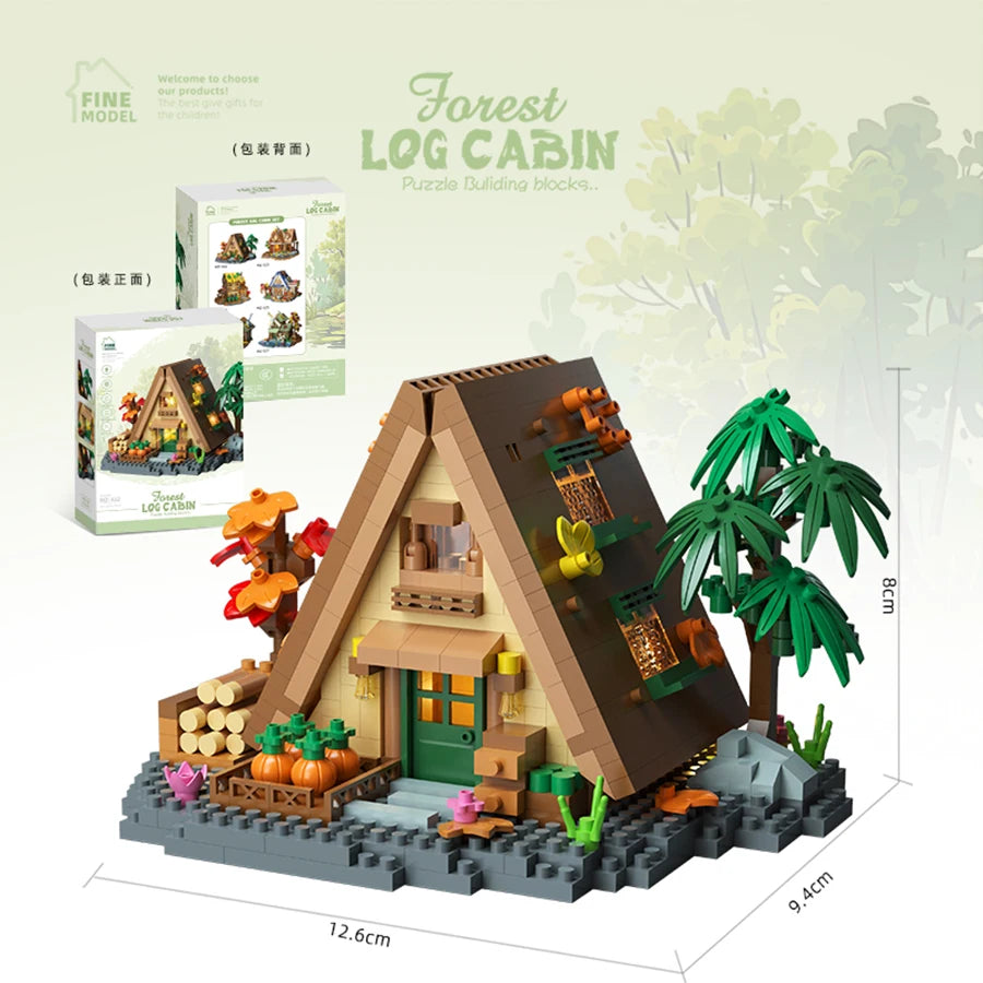 700 PCS Mini MOC Brick Forest Wooden House Treehouse