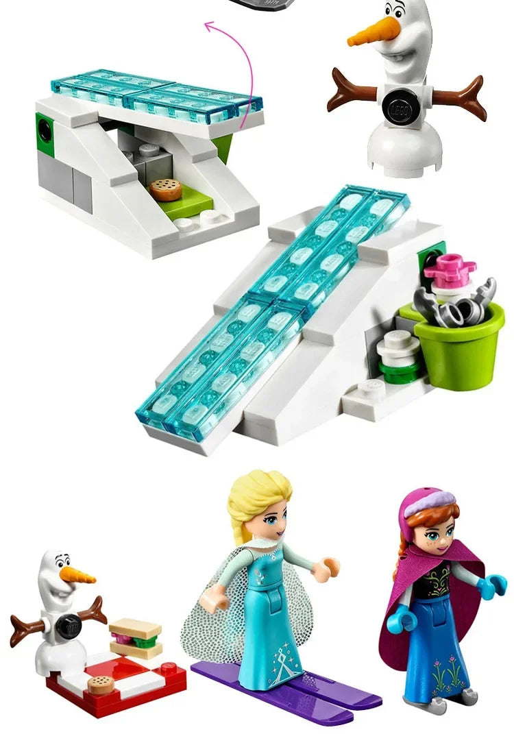 Kawaii Princess Magical Castle Set Little Mermaid Frozen Elsa Building Block Puzzle Toy Exercise Hand Brain Coordination For Kid