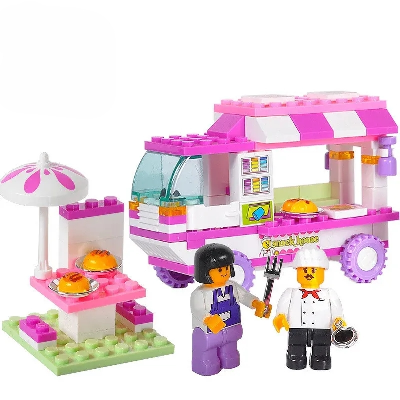102PCS Building Blocks Set City Snack Van
