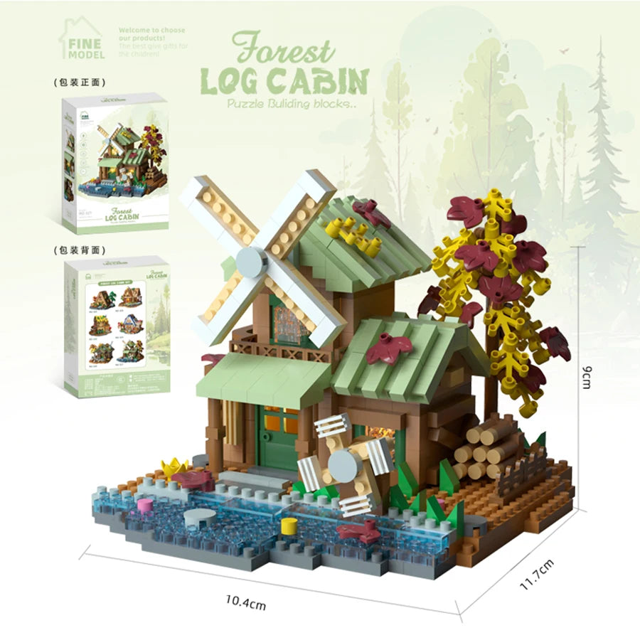 700 PCS Mini MOC Brick Forest Wooden House Treehouse
