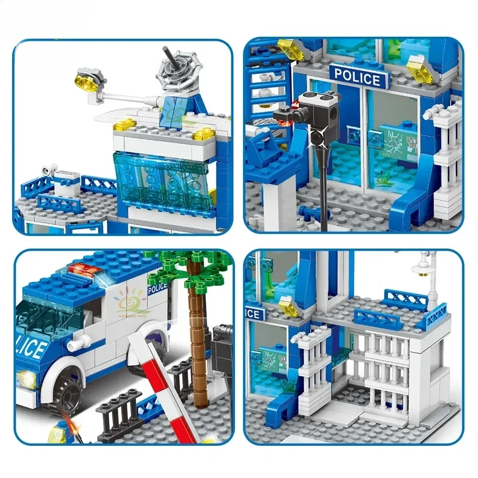 753PCS City Police Station Building Educational Blocks Set Boys
