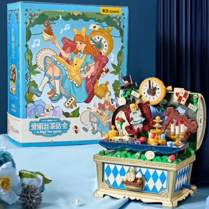 Disney Fairy Tale Building Bricks Mucis Box Alice Pinocchio Rapunzel Beauty and Beast