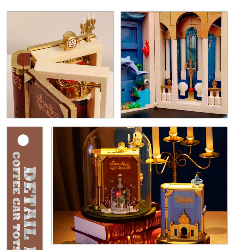 650PCS 3D Disney Fairy Tales Dream Princess Storybook Building