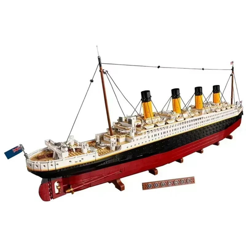9090PCS Titanic Giant Cruise Ship Model Ship Building Blocks for Adult