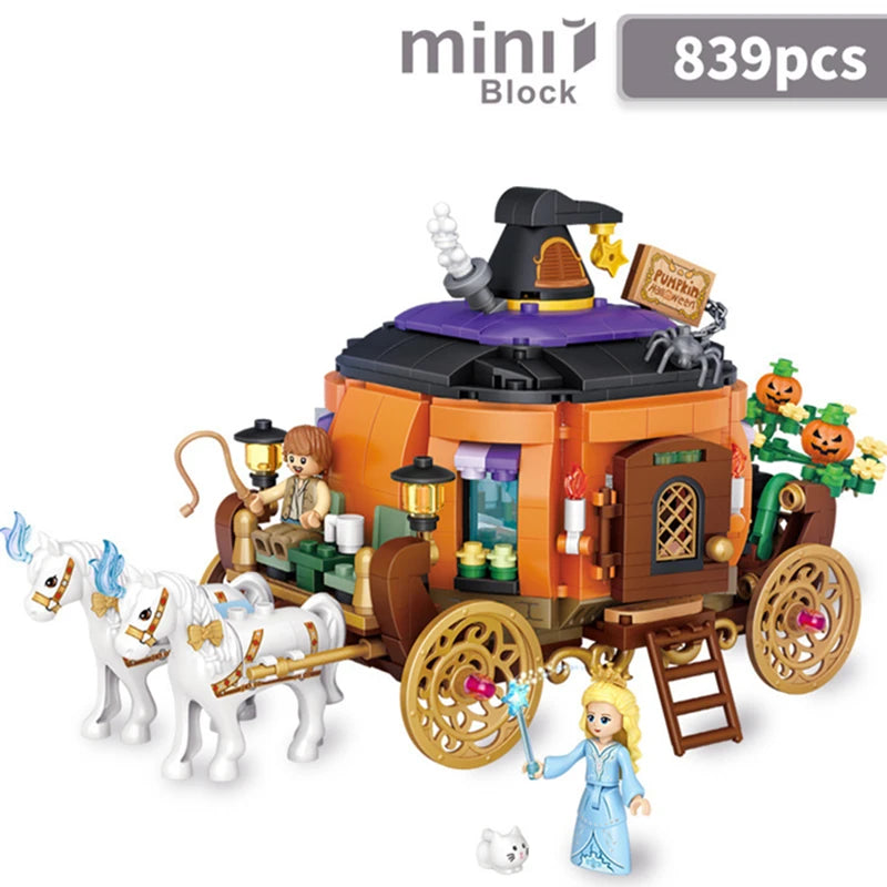 765PCS Travel Pumpkin Cart Halloween House Store Street View