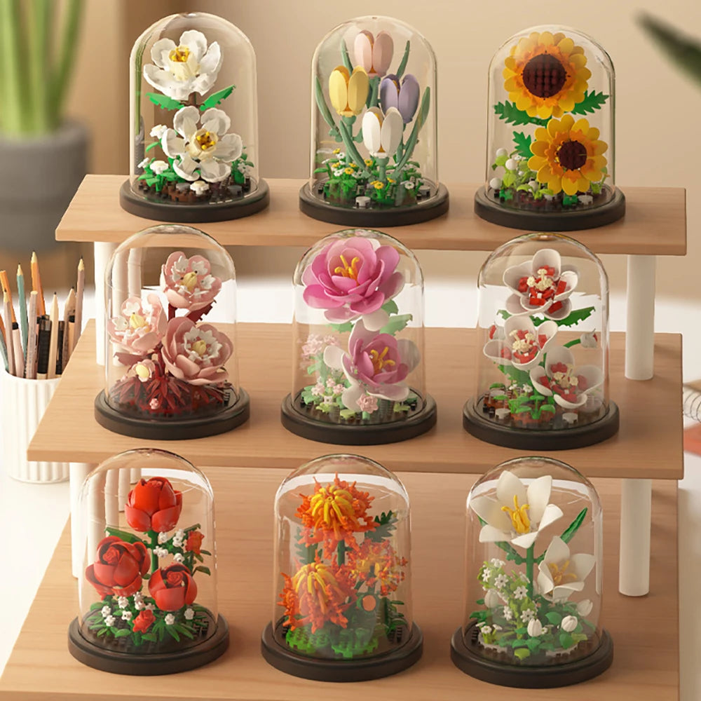 150PCS Mini-Flower Bricks with Cover