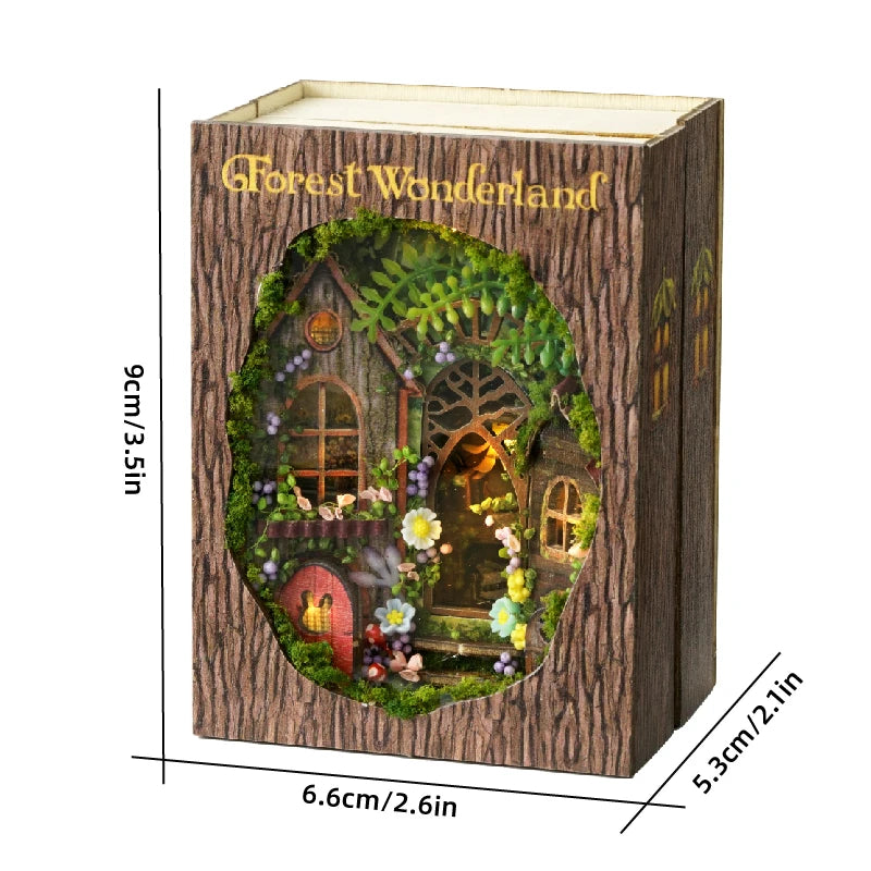 DIY Miniature Doll House Wooden Puzzle Bookstore/Bakery/Forest