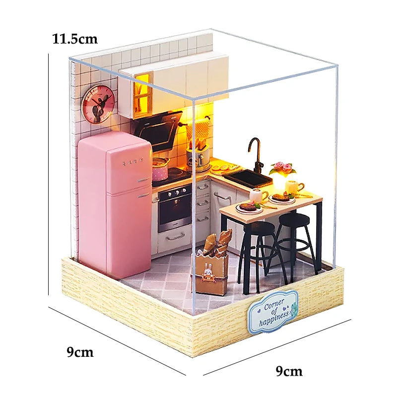 Miniature DIY Doll House Streetsview 3D Puzzle Building Assembly Kit