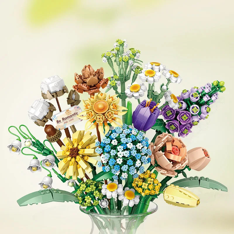 600 PCS Mix and Match Small Bouquet Roses Lavendar Cotton