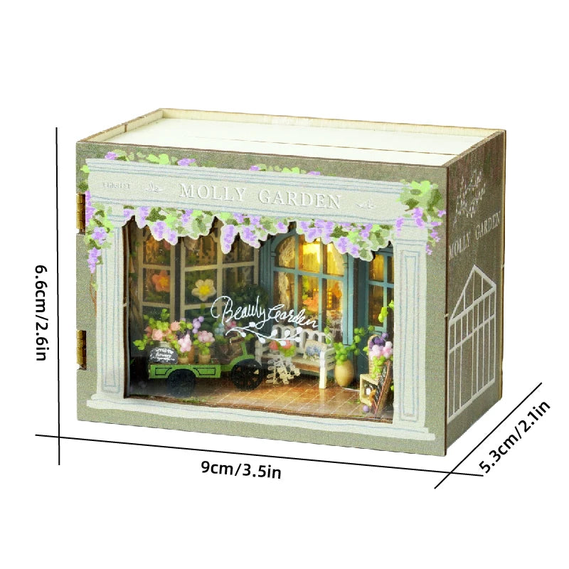 DIY Miniature Doll House Wooden Puzzle Bookstore/Bakery/Forest